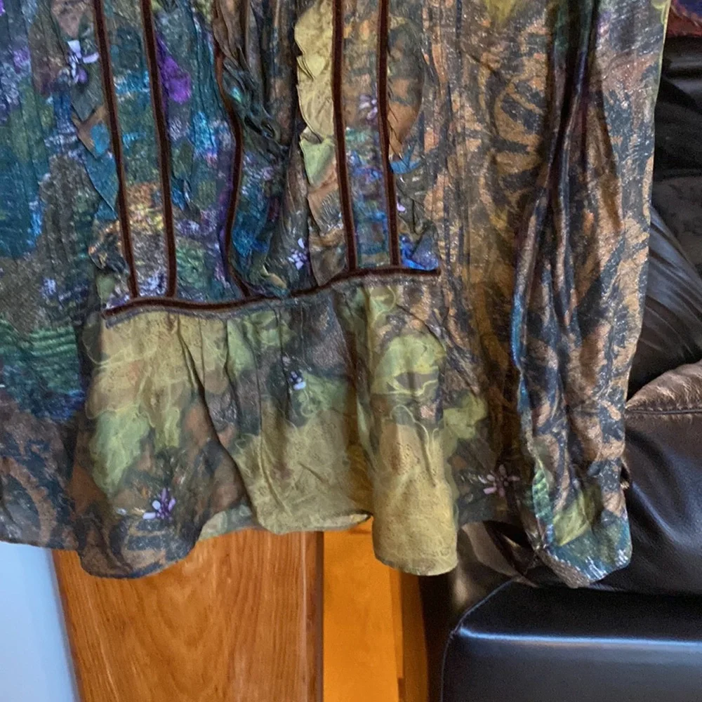 ETRO Green and Purple Silk blouse🌺 - Picture 5 of 6